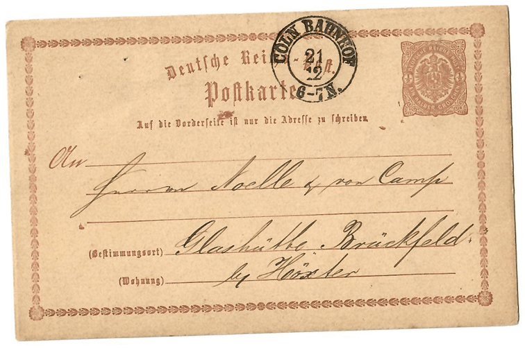 Eine Geschäftspostkarte von&nbsp;1874